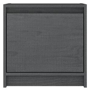 Sängbord grå 40x30,5x40 cm massiv furu - Grå
