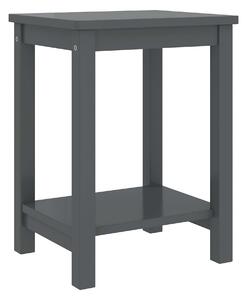 Sängbord mörkgrå 35x30x47 cm massiv furu - Grå
