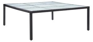 Trädgårdsbord svart 200x200x74 cm konstrotting - Svart