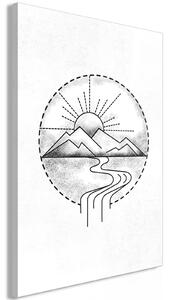 Canvas Tavla - Mountain Drawing Vertical - 40x60