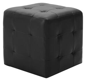 Sittpuff 2 st svart 30x30x30 cm konstläder - Svart