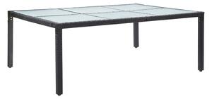 Matbord för trädgården svart 200x150x74 cm konstrotting - Svart