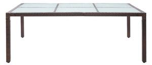 Matbord för trädgården brun 200x150x74 cm konstrotting - Brun