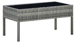 Trädgårdsbord grå 75x40x37 cm konstrotting - Grå