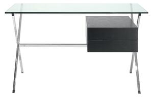 Knoll - Franco Albini Mini Desk, Svartbetsad modul med 2 lådor - Skrivbord - Franco Albini - Transparent - Glas/Metall/Trä