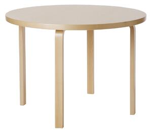 Artek - Aalto Bord 90A, Björkfanér, Klarlackad - Matbord - Alvar Aalto - Träfärgad - Trä