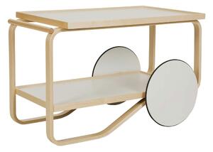 Artek - Serveringsvagn 901, Vita laminathyllor - Serveringsvagnar - Alvar Aalto - Vit - Naturmaterial/Trä