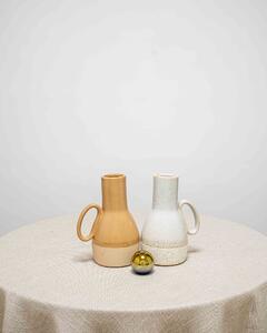 Keramikvas med handtag - Ljusbrun