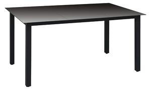 Trädgårdsbord svart 150x90x74 cm aluminium och glas - Svart