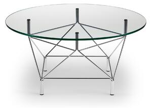 Eilersen - Spider Round Ø90 cm, Klarglas, Underrede Förkromad, 36 cm - Soffbord - Andreas Hansen - Silver,Transparent - Glas/Metall