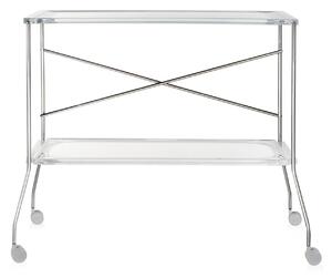Kartell - Flip Trolley 4465, Crystal, Transparent - Serveringsvagnar - Antonio Citterio - Transparent - Metall/Plast