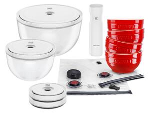 ZWILLING Fresh & Save Bowls Vakuumstartset, Glas/Keramik, 15 delar, Körsbär