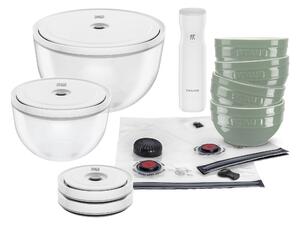 ZWILLING Fresh & Save Bowls Vakuumstartset, Glas/Keramik, 15 delar, Eukalyptus
