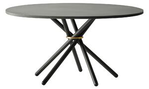 Eberhart Furniture - Hector 140 Dining Table / Concrete Dark / Metal Dark / Brass - Matbord - Svart - Metall/Sten