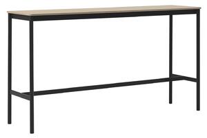 Muuto - Base High Table - 190 x 50 cm, Skiva - Ekfanér - Plywoodkant, Underrede - Svart, Höjd - 105 cm - Barbord - Mika Tolvanen - Svart - Metall/Trä
