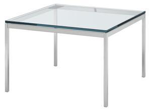 Knoll - Florence Knoll Low Table, Höjd 35 cm, 90 x 90 cm, skiva i Klarglas - Soffbord - Florence Knoll - Transparent - Glas/Metall