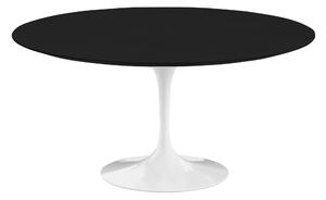Knoll - Saarinen Round Table - Matbord, Ø 152 cm, Vitt underrede, skiva i Svart laminat - Matbord - Eero Saarinen