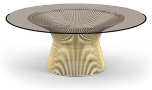 Knoll - Platner soffbord 18k guld, Ø 91,5 cm, skiva i Bronsfärgat glas - Soffbord - Warren Platner - Guld - Glas/Metall