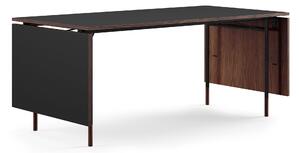 House of Finn Juhl - Nyhavn matbord med klaffar Walnut Black Steel - Matbord - Finn Juhl - Träfärgad,Svart - Metall/Trä
