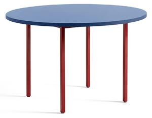 HAY - Two-Colour Table Round 120 Blue / Maroon Red - Matbord - Muller Van Severen - Röd - MDF/Metall