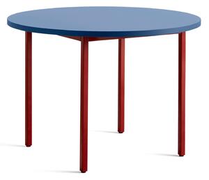 HAY - Two-Colour Table Round 105 Blue / Maroon Red - Matbord - Muller Van Severen - Röd - MDF/Metall