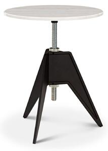 Tom Dixon - Screw Café Table, Rund toppskiva i marmor Ø60 - Vit - Matbord - Vit - Metall/Sten