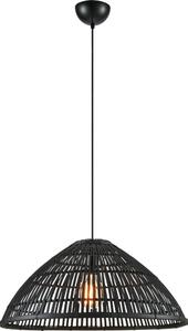 Markslöjd 108674 - Ljuskrona med textilsladd CAPELLO 1xE27/40W/230V svart/Bambu