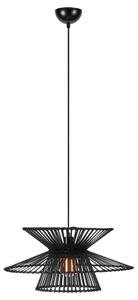 Markslöjd 108784 - Ljuskrona med textilsladd DUPLICI 1xE27/40W/230V svart/Bambu