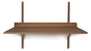 Ferm Living - Sector Desk - Smoked Oak/Brass - Skrivbord - Guld,Träfärgad - Metall/Trä