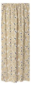 Marimekko - Pieni unikko gardin 135x250 off white, beige, dk.blue - Vit