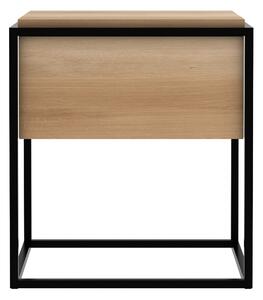 Ethnicraft - Monolit Bedside Table Oak/ Black - Sängbord - Sascha Sartory - Träfärgad,Svart - Metall/Trä