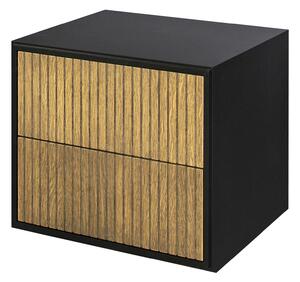 Englesson - Line Sängbord Vägghängd 6828B Burned Walnut / Black - Sängbord - Träfärgad,Svart - MDF/Metall/Trä