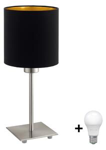 Eglo - LED bordslampa TUNJA 1xE27/60W/230V 26,5 cm matt krom/svart