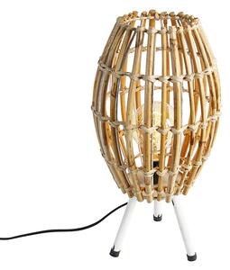 Lantlig bordslampa stativ bambu med vit - Canna Capsule