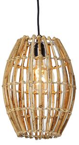 Landelijke hanglamp bamboe met wit - Canna Capsule