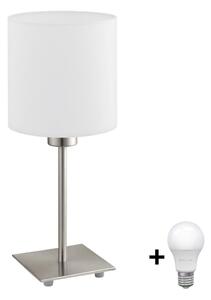 Eglo - LED bordslampa TUNJA 1xE27/60W/230V 26,5 cm matt krom/vit