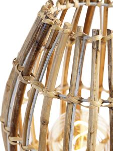 Lantlig bordslampa bambu med vit - Canna Capsule