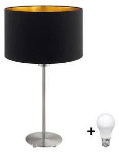 Eglo - LED Bordslampa TUNJA 1xE27/60W/230V 38,5 cm matt krom/svart