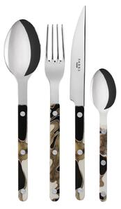 Sabre Paris - Bistrot 4 Pieces Cutlery Set Dune - Black - Bestickset