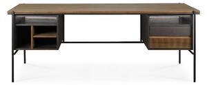 Ethnicraft - Oscar Desk 200x90 2 Drawers - Teak - Skrivbord - Alain Van Havre - Träfärgad - Trä