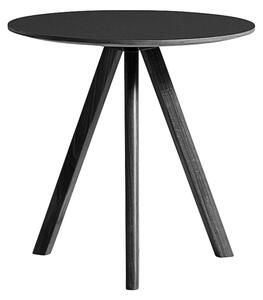 HAY - CPH20 2.0 Coffee Table Black Lacquered Oak Frame Ø50 X H49 Black Linoleum Top Black Lacquered Edge - Soffbord - Ronan & Erwan Bouroullec - Svart - Trä