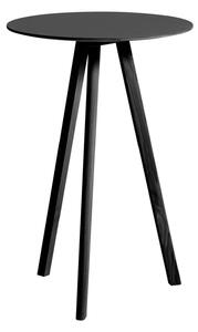 HAY - CPH20 2.0 High Table Black Lacquered Solid Oak Frame Ø70 X H105 Black Linoleum Top Black Lacquered Edge - Barbord - Ronan & Erwan Bouroullec - Svart - Trä