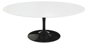Knoll - Saarinen Oval Table - Soffbord, Svart underrede, skiva i Vit laminat - Soffbord - Eero Saarinen - Svart - Metall/Trä