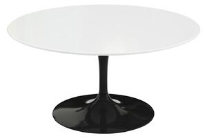 Knoll - Saarinen Round Table - Soffbord, Svart underrede, skiva i Vit laminat, H: 39, Ø 91 - Soffbord - Eero Saarinen - Svart - Metall/Trä