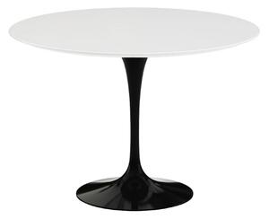 Knoll - Saarinen Round Table - Matbord, Ø 107 cm, Svart underrede, skiva i Vit laminat - Matbord - Eero Saarinen - Svart - Laminat/Metall