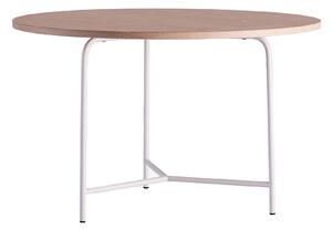 NO GA Studio - Nockeby Table Ø120 Oak White Oil White Steel Frame - Matbord - Sven Markelius - Träfärgad,Vit - Metall/Trä