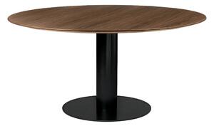Gubi - GUBI 2.0 Dining Table, Ø 150 cm, Skiva: Trä - Valnöt, Bas: Svart - Matbord - Träfärgad - Metall/Trä