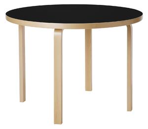 Artek - Aalto Table 90A - Black Linoleum/Clear Lacquered - Matbord - Alvar Aalto - Svart - Trä/Plast