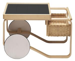 Artek - Serveringsvagn 900, Svarta keramiska plattor - Serveringsvagnar - Alvar Aalto - Svart - Naturmaterial/Trä