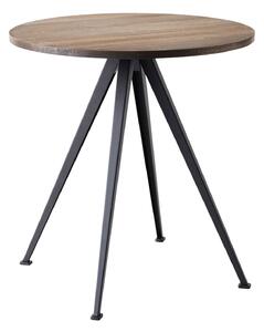 HAY - Pyramid Café Table 21 - Black Base - Smoked Oak - Ø70 cm - Matbord - Friso Kramer,Wim Rietveld - Träfärgad - Metall/Trä